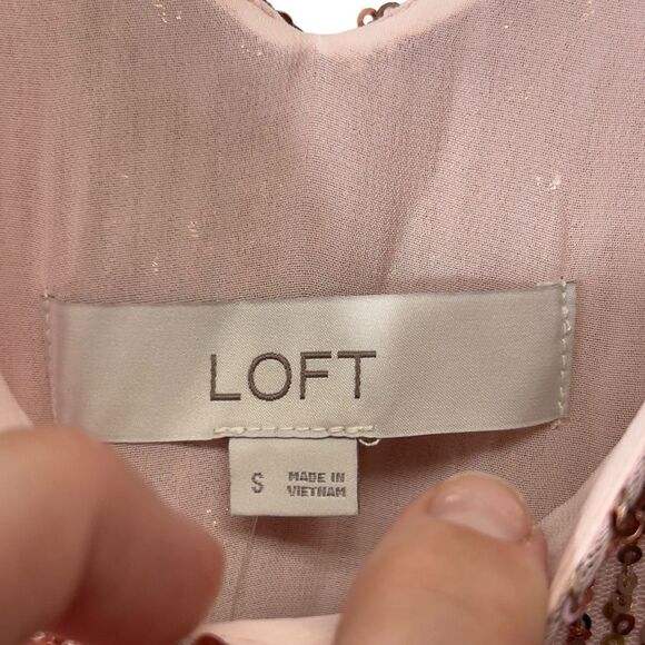 New!! Oversized fit small Pink sequin top from Loft NWT - Picture 7 of 12